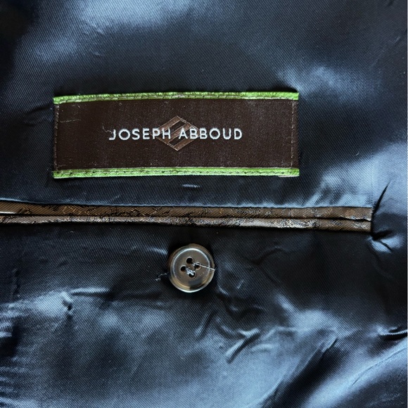 Joseph Abboud Mens Wool Blazer Suit Double Vent Lined Navy Size 40R Wool - Picture 12 of 15